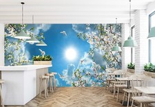 3D Flower Cloud G1910 Wallpaper Wall Murals Removable Self-adhesive Honey