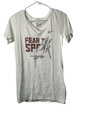 Nike Women's Florida State Seminoles Fear The Spear V-Neck T-Shirt, White