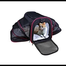 Expandable Pet Carrier with super comfy beige fleece mat - Airline Approved