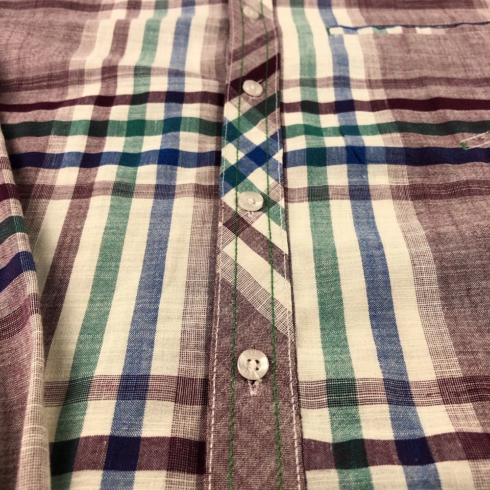 Vintage Espirit Shirt Long Sleeve Red Plaid Mens M (meassured)  No Tags - Image 3 of 4