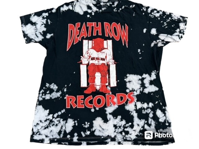 FILA Death Row Records Ripple Junction T Shirt Uomo Grande Tie Dye Grigio Nero Rosso L