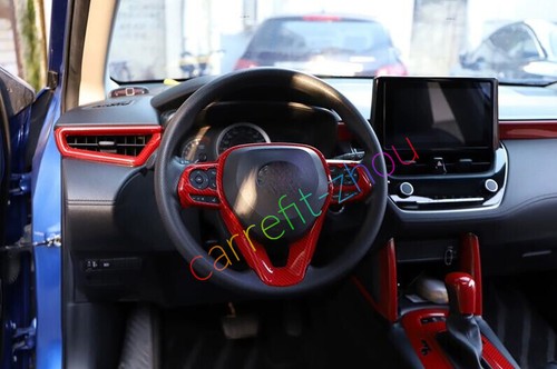 RED Carbon ABS Interior Accessories Cover Trim For Toyota Corolla Cross 2022 23 - Picture 3 of 12