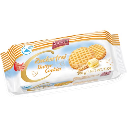 Coppenrath Butter Cookies ohne Zucker 3er Pack 3x200g Packung usy Block - Bild 4 von 4