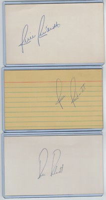 (3) RICK REICHARDT INDEX CARD SIGNED 1964-74 ANGELS ROYALS PSA/DNA CERTIFIED
