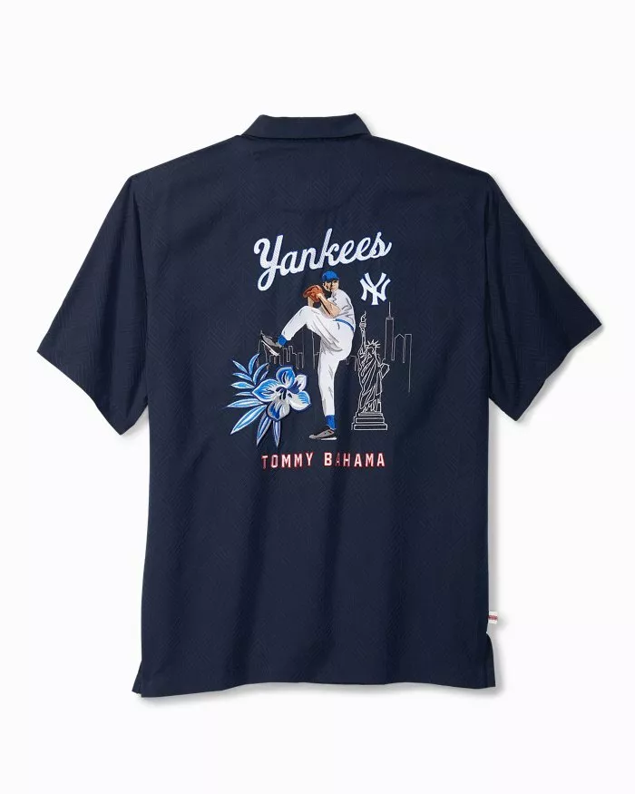 Tommy Bahama ST324626MB MLB® Strike One Yankees Camp Shirt Blue M