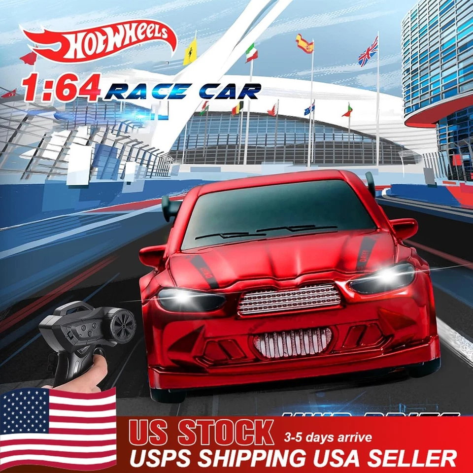 1/64 Scale Drift RC Car Mini Sportscar 2.4Ghz Red Racing Remote Contrl Vehicle - Image 2 of 4