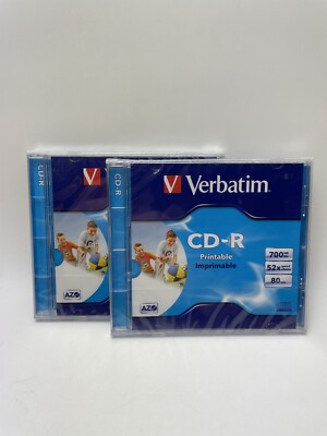 2x Verbatim CD-R 80 Minuten/700 MB/52x 80min beschreibbar Printable  NEU OVP