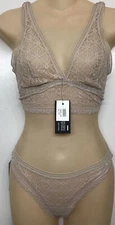Else Chlóe Soft Cup LongLine Bra Size S And Chlóe Thong Size XS Rose Quartz Size