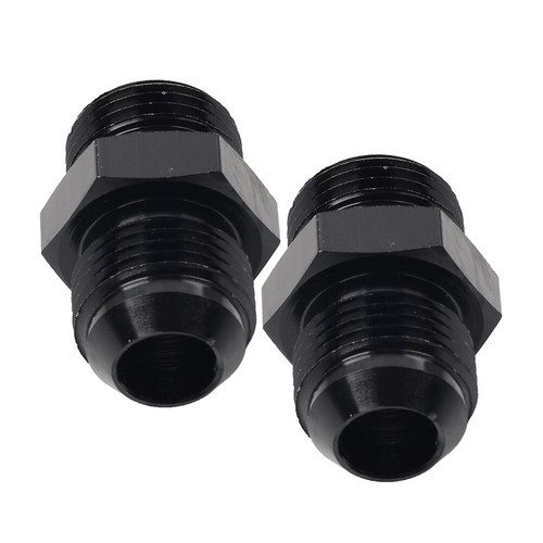 2Pcs Aluminum Black AN10 Flare to 8AN ORB Male fitting Adapter with O-Rings - Picture 10 of 11