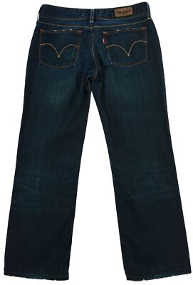 Levi's 570 Straight Fit Jeans Women's Size 28x34 Dark Blue Low