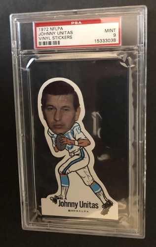 1972 NFLPA FOOTBALL - 4 Vinyl Stickers - Namath, Butkus, Unitas, & Blanda