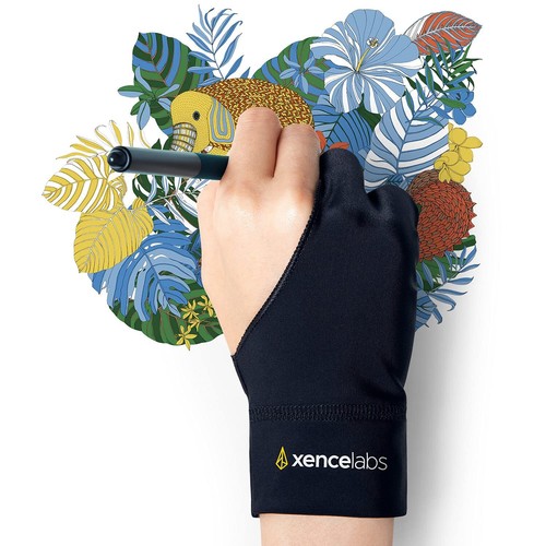 Drawing Glove Breathable Artist Glove for Drawing Tablet Two Fingers for Left...