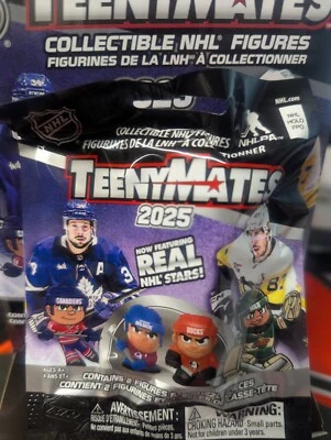 PARTY ANIMAL 2025 NHL TEENYMATES 4 PACK LOT 8 TOTAL FIGURES AND PUZZLE PIECES FACTORY SEALED