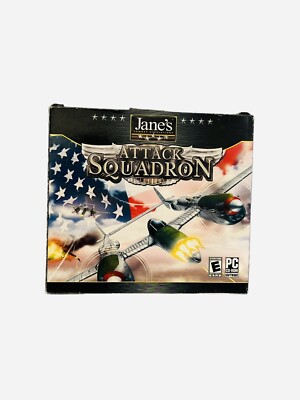 Vintage Computer Pc Game Attack Squadron 2002 Windows 98 ME Xp 2000 W/ Slipcover