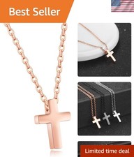 Lightweight Minimalist Cross Necklace for Girls and Boys - Adjustable 16" Chain