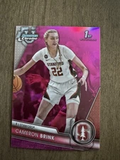 2023-24 Bowman University Chrome #75 Cameron Brink 1st Bowman Pink Refractor
