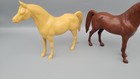 Vintage Hartland Plastic Horse Lot of 2 Hard Plastic Hollow Tan & Brown — photo 4
