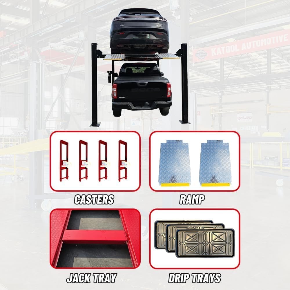 NEW 3.0HP 9500Lbs 4 Post Car Lift Four Post Parking Lift 4-Post Auto Lift Garage