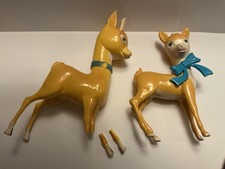Vintage Promotional Babycham Bambi Plastic Figurines 1960s/70s - Damaged