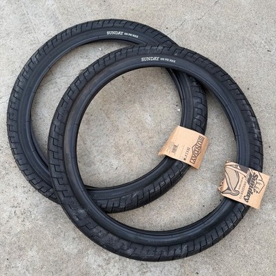PAIR of SUNDAY BMX STREET SWEEPER v2 TIRES BLACK 20 x 2.40'' PRIMO CULT