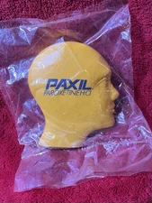 New Vintage Paxil Pharma Drug Rep Promo Advertising Yellow Logo Stress Head Ball