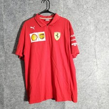 Puma Scuderia Ferrari Men's Polo Shirt XL Red Zip-Up Official Team Racing Logo
