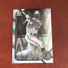 Cesar Prieto 2022 Bowman Chrome Black & White Ray wave Refractor BDC-133