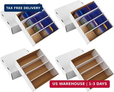 4 Pack Sports Card Boxes 3120 Count Cardboard Card Storage Box White Bulk Card S