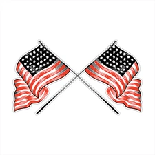 American USA Flags Eagle Bumper Sticker Vinyl Decal 5"