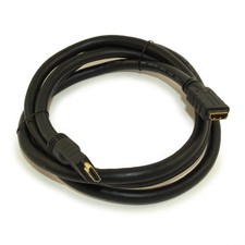 6ft HIGH-SPEED HDMI w/Ethernet 24 AWG EXTENSION M/F CL2 Cable Gold Plate