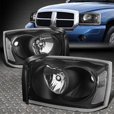 For 05-07 Dodge Dakota Oe Style Black Housing Clear Corner Headlight Head Lamps