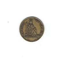 GEORGIAN 1821, GEORGE IV CROWNED 1821 BRASS TOKEN..