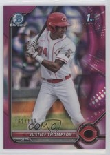 2022 Bowman Chrome Prospects Fuchsia Lava Refractor /199 Justice Thompson 08qv