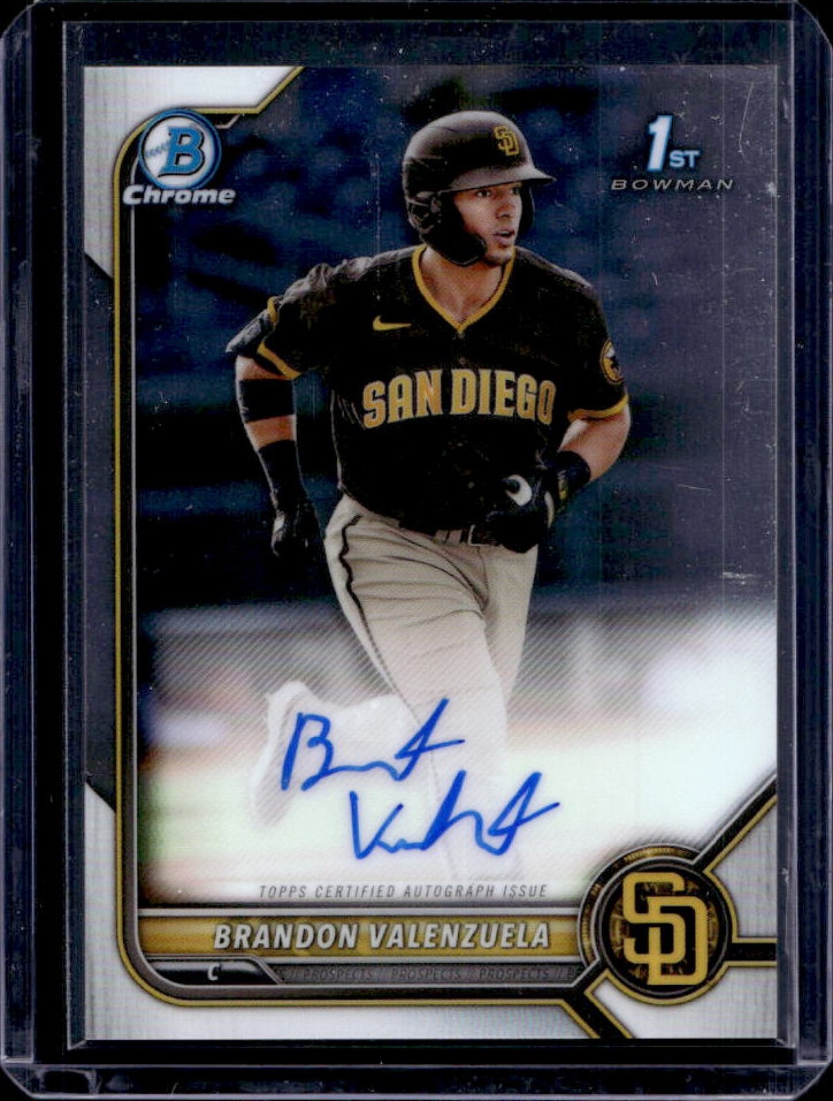 2022 Bowman Brandon Valenzuela Chrome Auto 1st Prospect #CPA-BV Padres