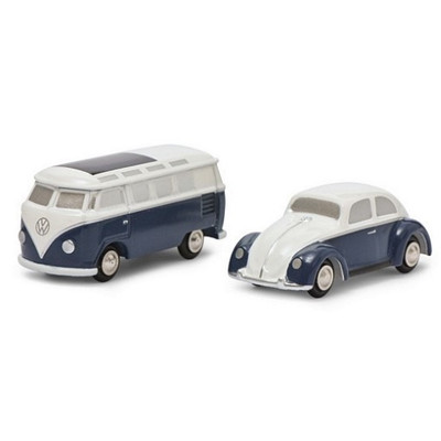 VW KAFER + VW SAMBA T1 SET 1955 WHITE/BLUE 1:87 Schuco Auto Stradali -D- Neues M