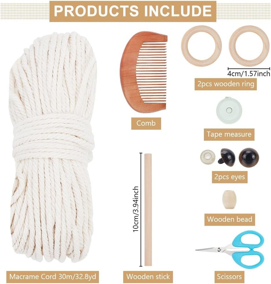 FREEBLOSS Makramee Set Baum Des Lebens - DIY Wandbehang Für Anfänger