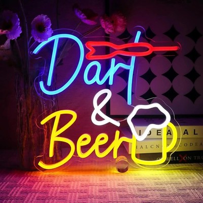 Dart Bier Leuchtreklame LED Neonlicht Schild USB Powered für Spielzimmer Man Cave Club 