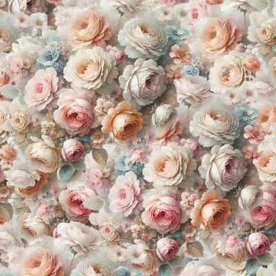 Pastel Victorian Flowers - 16'' x 48'' Hydrographic Film Hydro Dipping