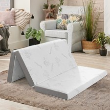 Double Size 10 cm Folding Gel-Infused Tri-fold Mattress Topper Carry Bag RV Camp