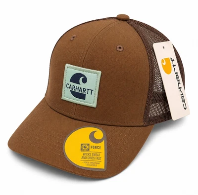 Carhartt Force Brown Mesh Back Adjustable Trucker Hat One Size - Image 1 of 2