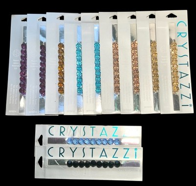 11 Packs Crystazzi Bead 8mm Round Beautiful Colors Blue Gold Peach Craft Jewelry