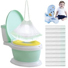 Green Disposable Potty Chair Liners Training Toilet Seat Liner Bags For Toddlers