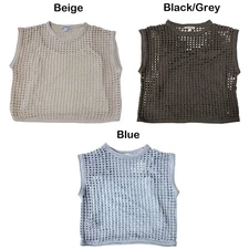 Steve Madden Ladies Cami-Lined Interior Adjustable Straps Crochet Top