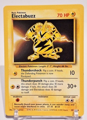 Pokemon Karte Electabuzz 20/102 1999 Elektek Basis Base Set Rare EX-LP