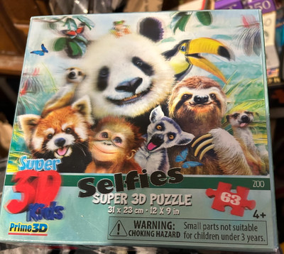Super 3-D Kids Zoo Selfies Super 3-D Puzzle New/Sealed