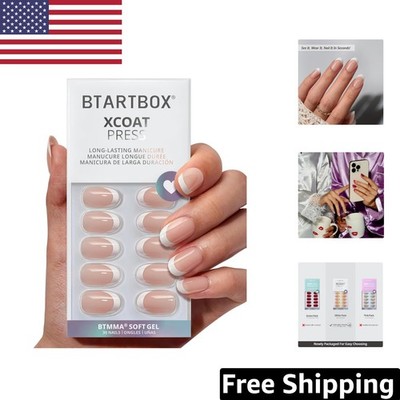 Durable Press On Nails Kit - 30 Piece Chic Twins French Gel Nails for Women