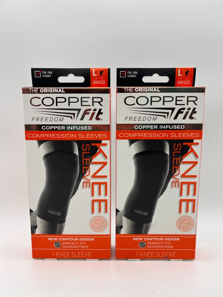 Copper Fit CF2KNLG6 Knee Compression Sleeve - Black