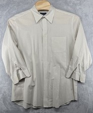 Meeting Street Beige Button Down Dress Shirt Men s Size 17.5 32/33