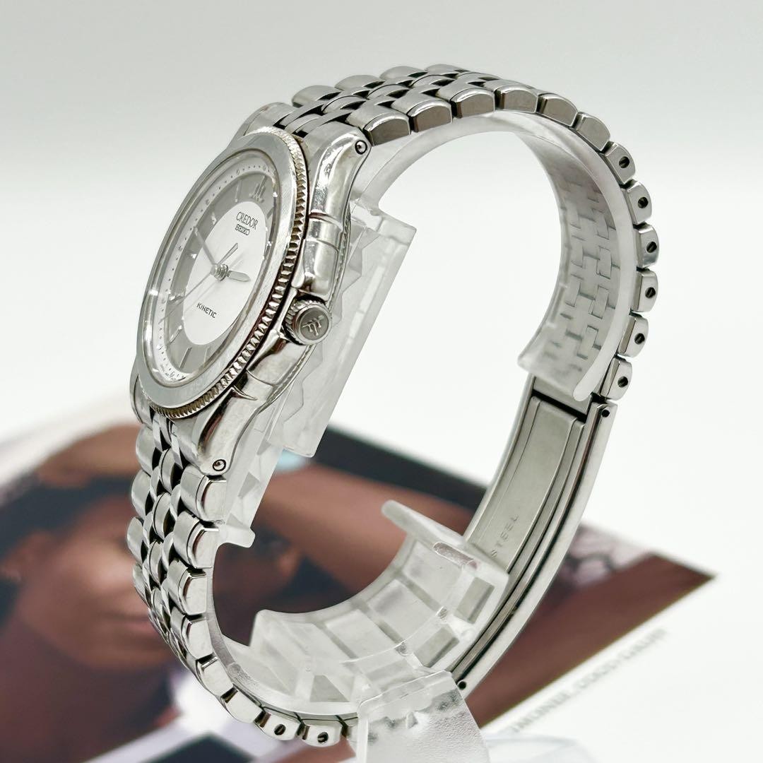 時計 Seiko credor kinetic 18kt/ss SEIKO CREDOR Kinetic 18KT Men's Watch – Silver Dial