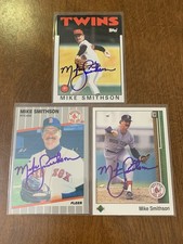 Mike Smithson Autographed Cards - 1986 Topps, 1989 Upper Deck - Red Sox/Twins